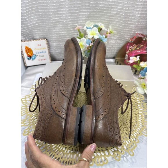 (N6) Ted Baker Mens Guri 7 Brown Oxford Brogue Dress Shoes Wingtip Size 8